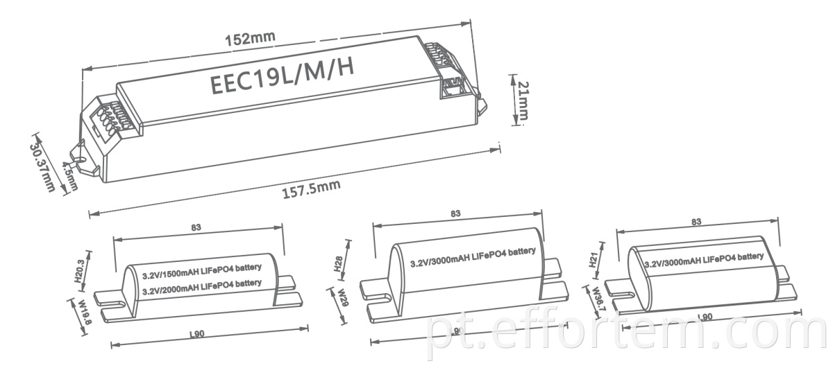 Plug-in battery LED emergency modules